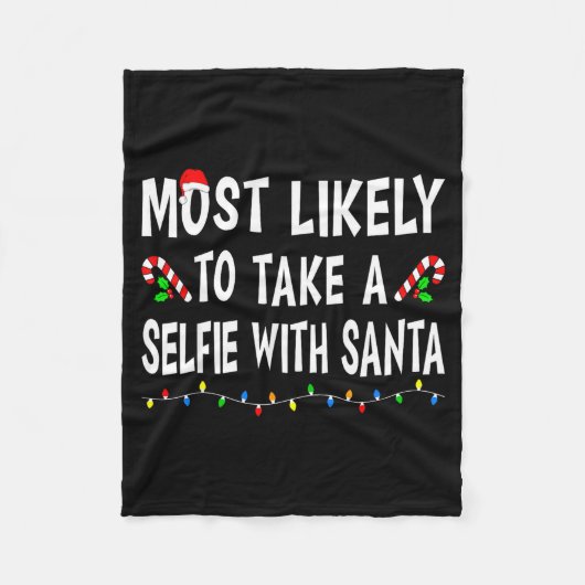 Most Likely To Christmas Xmas Pajamas Funny Matchi Fleecedecke (Vorderseite)