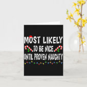 Most Likely To Christmas Xmas Pajamas Funny Matchi Karte (Gelbe Blume)