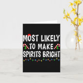 Most Likely To Christmas Xmas Pajamas Funny Matchi Karte (Gelbe Blume)