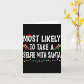 Most Likely To Christmas Xmas Pajamas Funny Matchi Karte (Gelbe Blume)