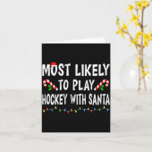 Most Likely To Christmas Xmas Pajamas Funny Matchi Karte (Gelbe Blume)
