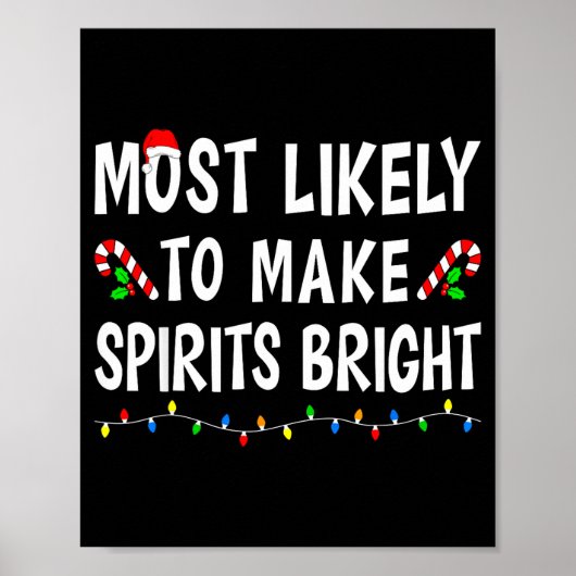 Most Likely To Christmas Xmas Pajamas Funny Matchi Poster (Vorne)