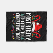 Most Likely To Climb The Xmas Tree Christmas Fleecedecke (Vorderseite (Horizontal))