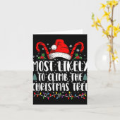 Most Likely To Climb The Xmas Tree Christmas Karte (Gelbe Blume)