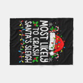 Most Likely To Crash Santa Sleigh Family Matching Fleecedecke (Vorderseite (Horizontal))