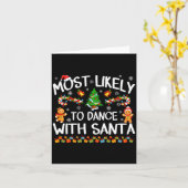 Most Likely To Dance With Santa Christmas Pajamas Karte (Gelbe Blume)