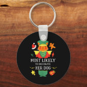 Most Likely To Decorate Her Dog Nutcracker Christm Schlüsselanhänger (Vorderseite)