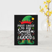 Most Likely To Define Good Matching Christmas Elf Karte (Gelbe Blume)