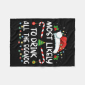 Most Likely To Drink All The Eggnog Christmas Eggn Fleecedecke (Vorderseite (Horizontal))