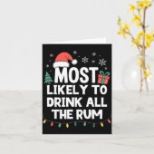 Most Likely To Drink All The Rum Christmas Funny X Karte (Gelbe Blume)