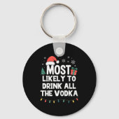 Most Likely To Drink All The Vodka Christmas Funny Schlüsselanhänger (Vorderseite)