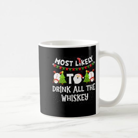 Most Likely To Drink All The Whiskey Funny Family  Kaffeetasse (Rechts)