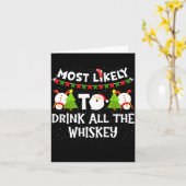 Most Likely To Drink All The Whiskey Funny Family  Karte (Gelbe Blume)