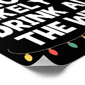 Most Likely To Drink All The Wine Christmas Funny  Poster (Ecke)