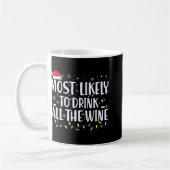 Most Likely To Drink All The Wine Christmas T Shir Kaffeetasse (Links)