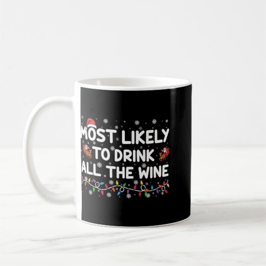 Most Likely To Drink All The Wine Family Christmas Kaffeetasse (Links)