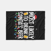 Most Likely To Drink Santa's Beer Fun Christmas Dr Fleecedecke (Vorderseite (Horizontal))