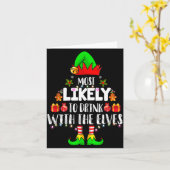 Most Likely To Drink With The Elves Matching Chris Karte (Gelbe Blume)
