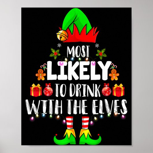 Most Likely To Drink With The Elves Matching Chris Poster (Vorne)