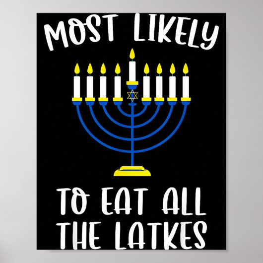 Most Likely To Eat All Latkes Hanukkah Group Match Poster (Vorne)