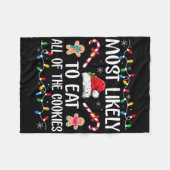 Most Likely To Eat All The Christmas Cookies Famil Fleecedecke (Vorderseite (Horizontal))
