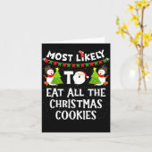 Most Likely To Eat All The Christmas Cookies Match Karte (Gelbe Blume)