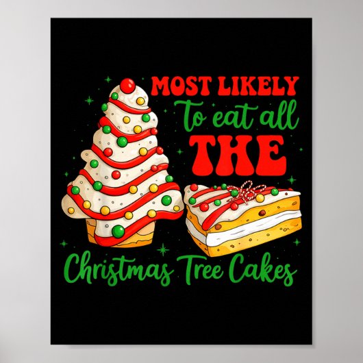 Most Likely To Eat All The Christmas Tree Cakes Xm Poster (Vorne)