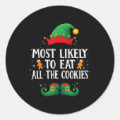 Most Likely To Eat All The Cookies Matching Christ Runder Aufkleber (Vorderseite)