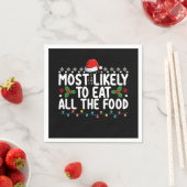 Most Likely To Eat All The Food Christmas Family Serviette (Beispiel)