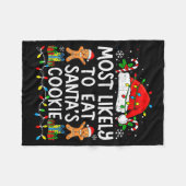 Most Likely To Eat Santa’s Cookie Family Matching  Fleecedecke (Vorderseite (Horizontal))