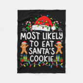 Most Likely To Eat Santa’s Cookie Family Matching  Fleecedecke (Vorderseite)