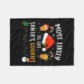 Most Likely To Eat Santas Cookies Family Christmas Fleecedecke (Vorderseite (Horizontal))