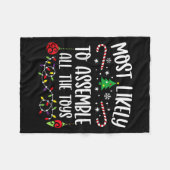 Most Likely To Emble All The Toys Funny Christmas  Fleecedecke (Vorderseite (Horizontal))