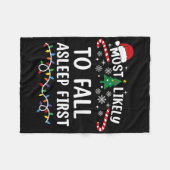 Most Likely To Fall Asleep First Family Matching C Fleecedecke (Vorderseite (Horizontal))