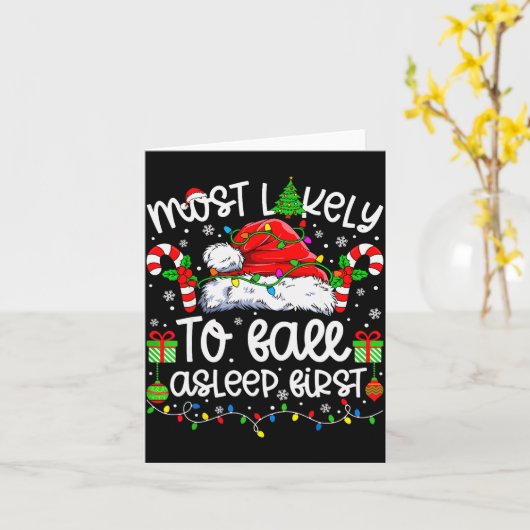 Most Likely To Fall Asleep First Family Matching C Karte (Gelbe Blume)