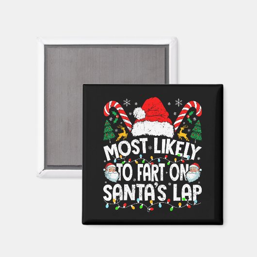 Most Likely To Fart On Santa’s Lap Family Matching Magnet (Vorderseite/Rückseite)