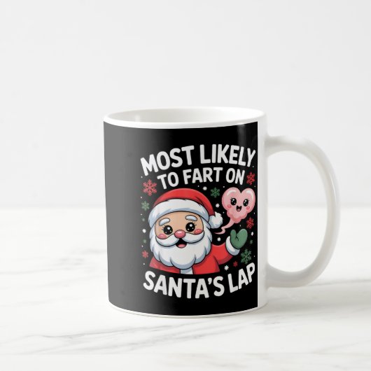 Most Likely To Fart On Santa’s Lap Funny Christmas Kaffeetasse (Rechts)