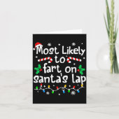 Most Likely To Fart On Santa's Lap C-hristmas Matc Karte (Vorderseite)