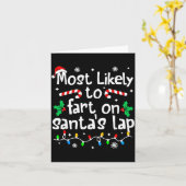 Most Likely To Fart On Santa's Lap C-hristmas Matc Karte (Gelbe Blume)