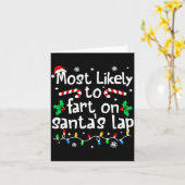 Most Likely To Fart On Santa's Lap Christmas Match Karte (Gelbe Blume)