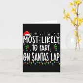 Most Likely To Fart On Santa's Lap Christmas Match Karte (Gelbe Blume)