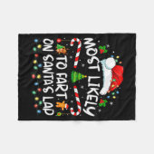Most Likely To Fart On Santa's Lap Family Christma Fleecedecke (Vorderseite (Horizontal))