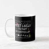 Most Likely To Fart On Santa's Lap Family Christma Kaffeetasse (Links)
