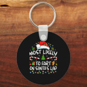 Most Likely To Fart On Santa's Lap Family Christma Schlüsselanhänger (Vorderseite)