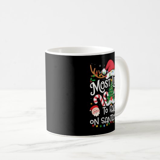 Most Likely To Fart On Santa's Lap Family Matching Kaffeetasse (VorderseiteRechts)