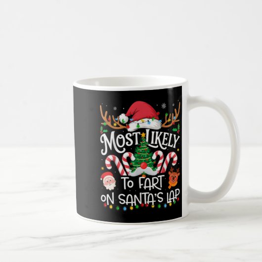 Most Likely To Fart On Santa's Lap Family Matching Kaffeetasse (Rechts)