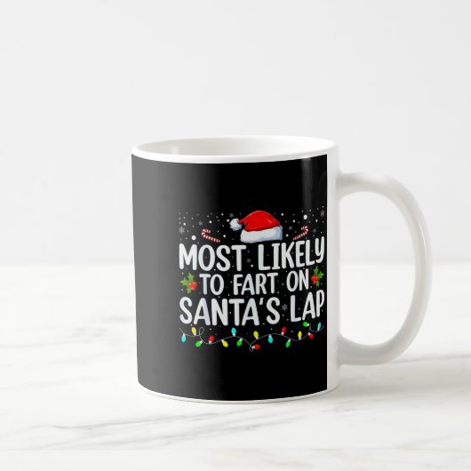 Most Likely To Fart On Santa's Lap Family Matching Kaffeetasse (Rechts)
