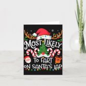 Most Likely To Fart On Santa's Lap Family Matching Karte (Vorderseite)