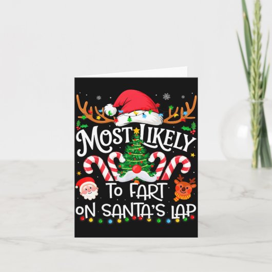 Most Likely To Fart On Santa's Lap Family Matching Karte (Vorderseite)