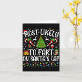 Most Likely To Fart On Santa's Lap Family Matching Karte (Gelbe Blume)